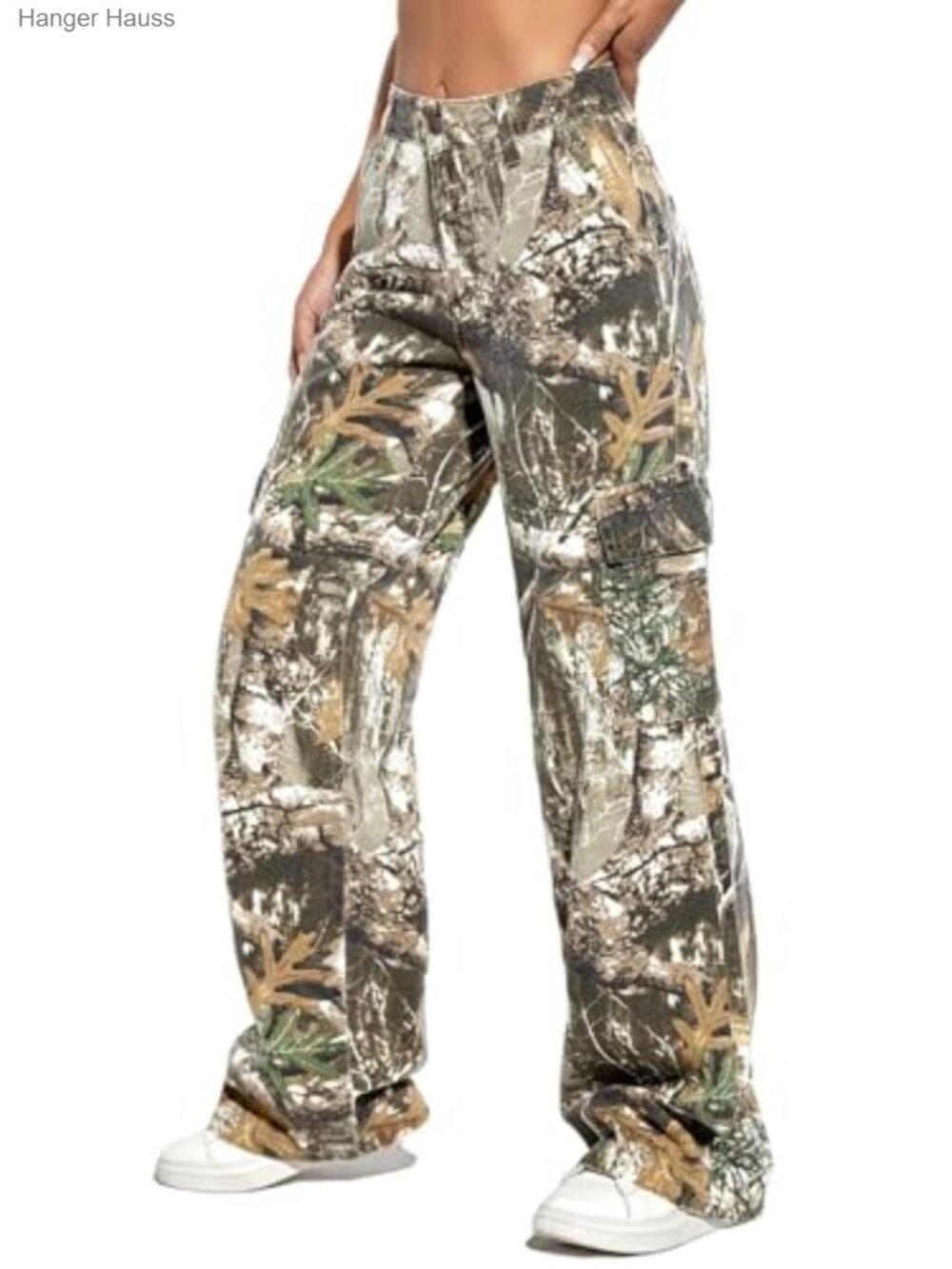 Camo Cargo Pants High Waist Baggy Wide Leg Army Fatigue Jogger Sweatpant